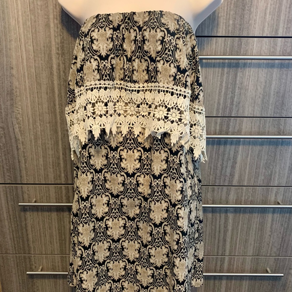 Boho strapless dress